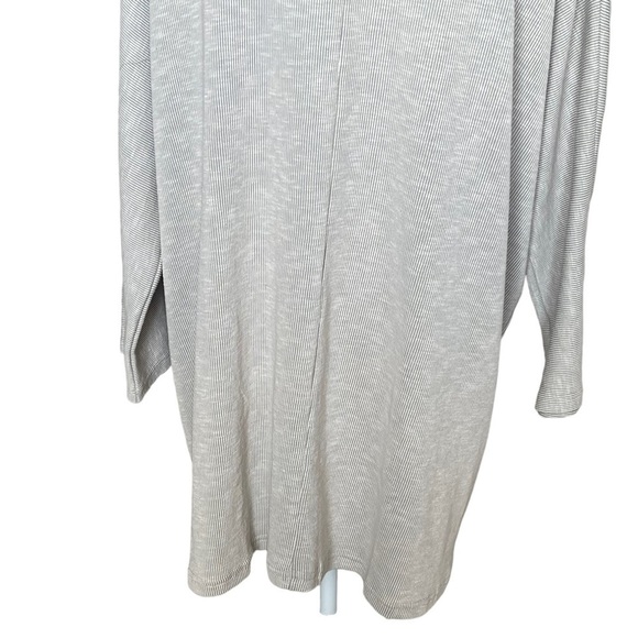 Anthropologie Donni Women’s Relaxed Rib Grey Cream Cardigan Kimono Size OS - Picture 8 of 10